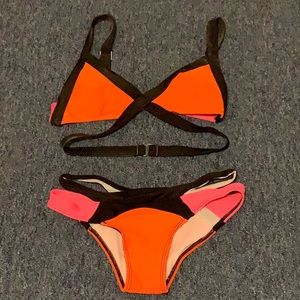 Orange/Pink Two Piece Bikini size XS